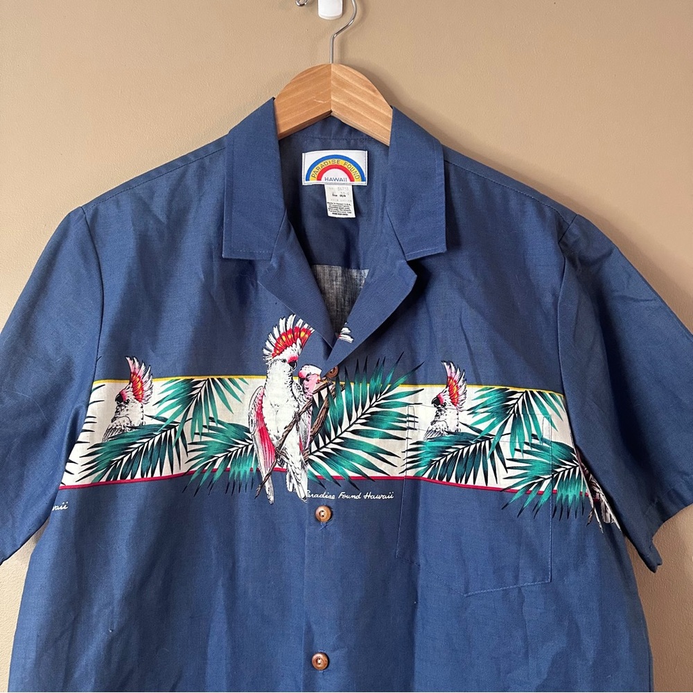 Paradise Found Vintage Hawaiian Cotton Shirt, Beach, Summer, Surf, Hawaii